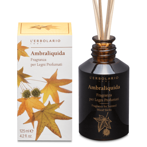 Mājas aromāts "Ambraskoks" ar rotanga koka kociņiem komplektā 125 ml
