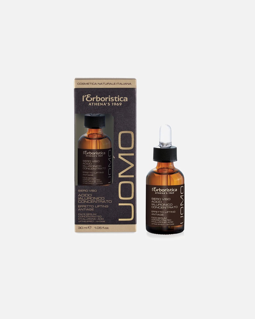 Sejas serums &quot;Uomo&quot; ar koncentrētu hialuronskābi ar liftinga efektu 30 ml