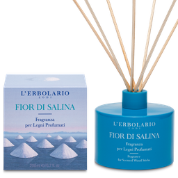 🎁️ [081.003] Mājas aromāts "Fior di salina" ar rotanga koka kociņiem komplektā 200 ml